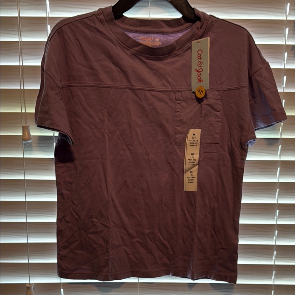 Cat & Jack Purple Short Sleeve Crew Neck Tee